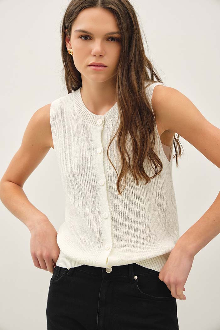 Button-Up Sweater Vest
