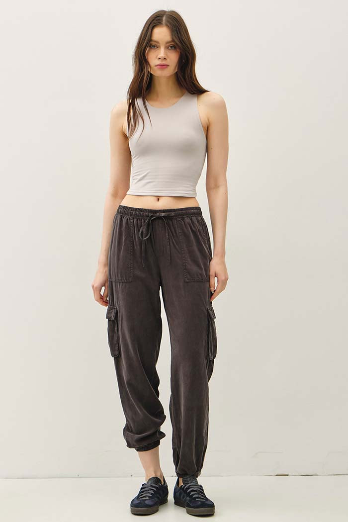Midnight Tencel Cargo Joggers