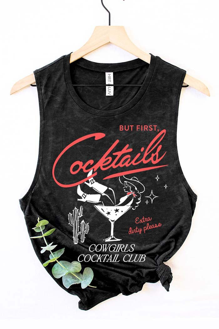 But First Cocktails Graphic Tank