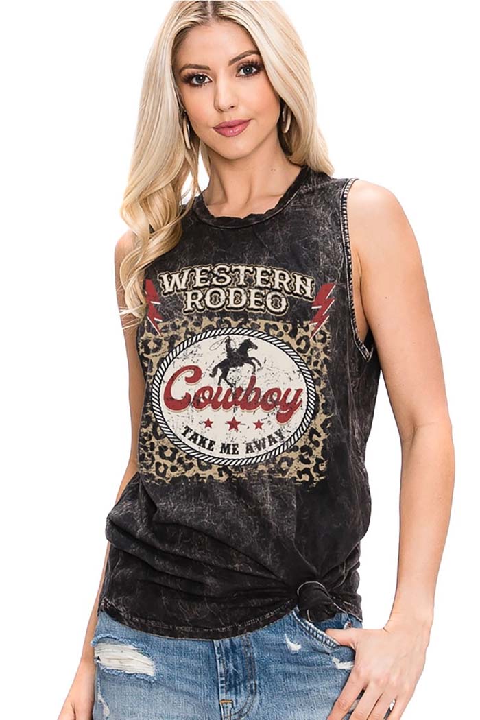 Rodeo Cowboy Graphic Tank Top