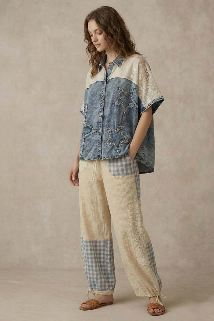 Denim Star Accent Shirt
