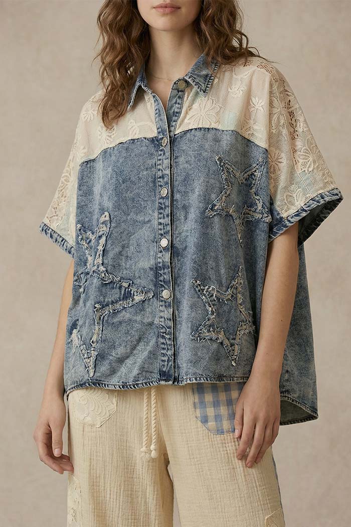 Denim Star Accent Shirt