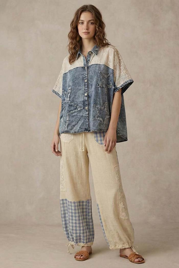 Denim Star Accent Shirt