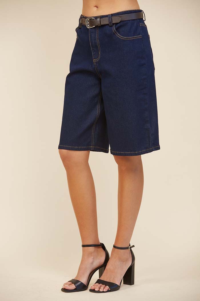 High Waist Wide Leg Bermuda Shorts