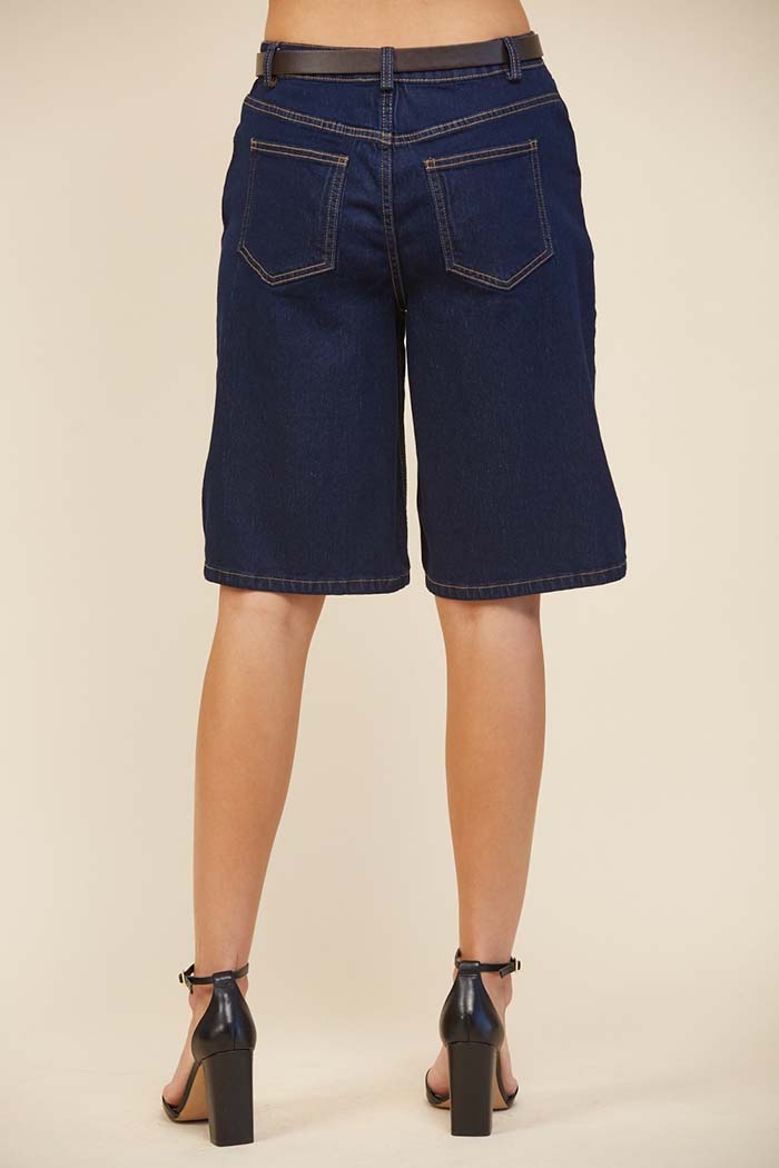 High Waist Wide Leg Bermuda Shorts