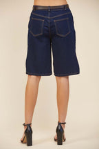 High Waist Wide Leg Bermuda Shorts