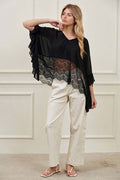 Midnight Lace Poncho Top