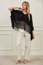 Midnight Lace Poncho Top