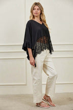 Midnight Lace Poncho Top