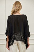 Midnight Lace Poncho Top