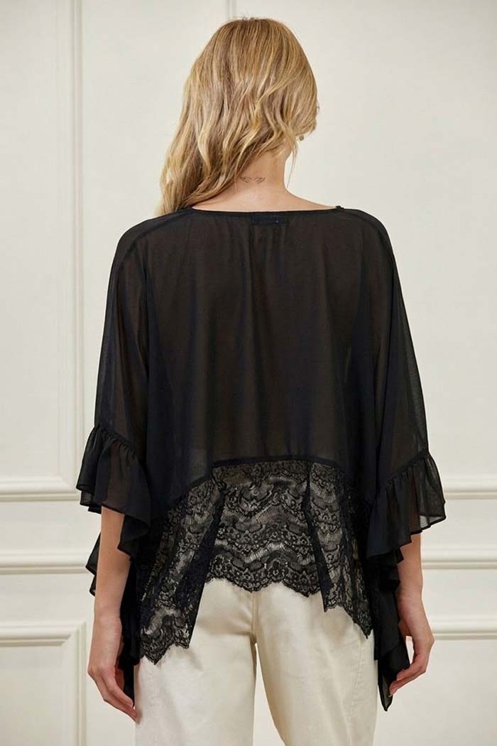 Midnight Lace Poncho Top