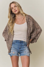 Embroidered Kimono Cardigan
