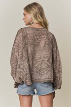 Embroidered Kimono Cardigan