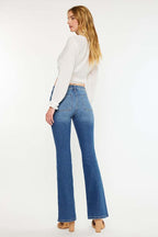 Braided Pocket High Rise Flare Jeans