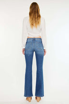 Braided Pocket High Rise Flare Jeans
