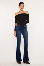 Mid Rise Super Stretch Flare Jeans