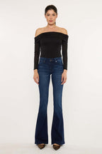 Mid Rise Super Stretch Flare Jeans