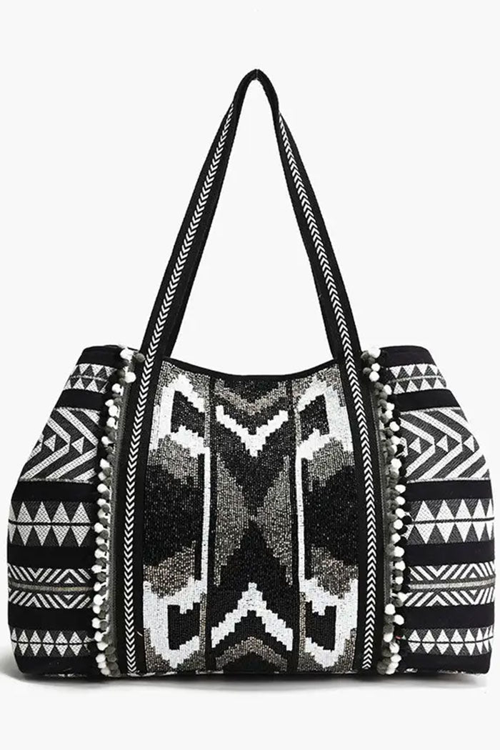 Ikat Noir Elegance Tote