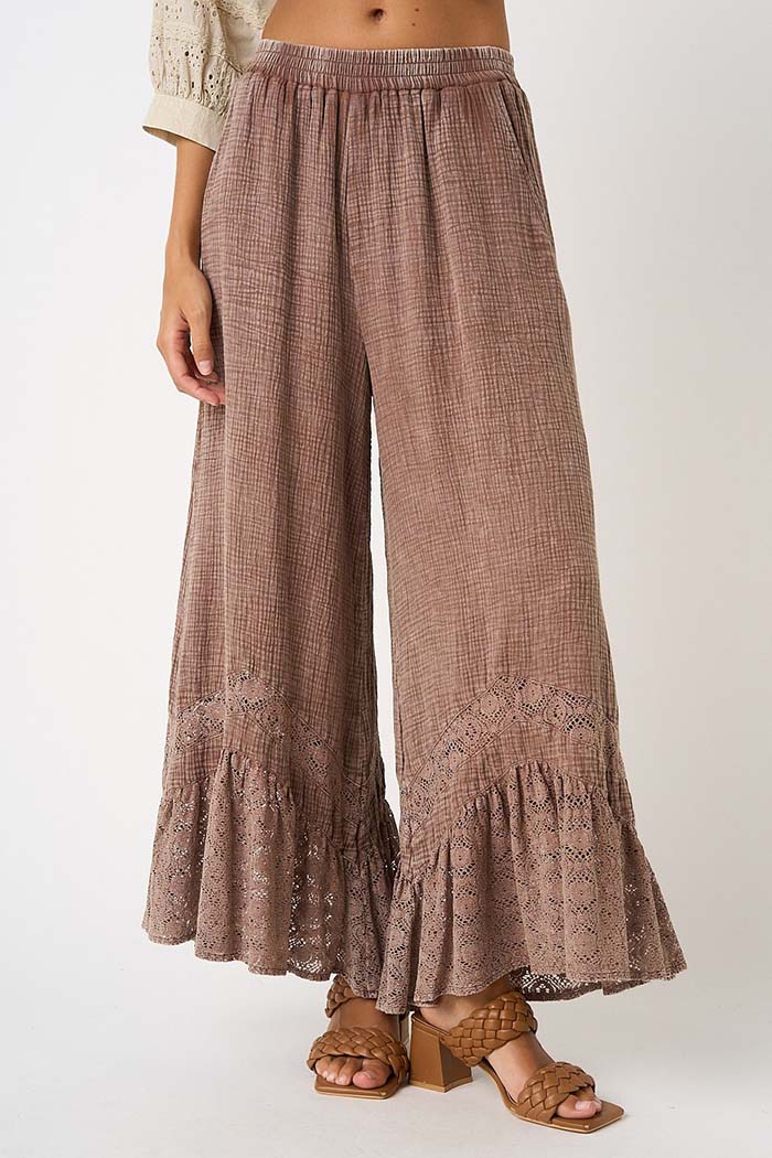 Elastic Waist Wide Leg Pants