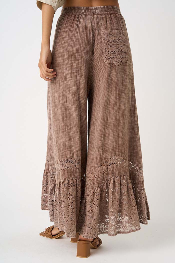 Elastic Waist Wide Leg Pants