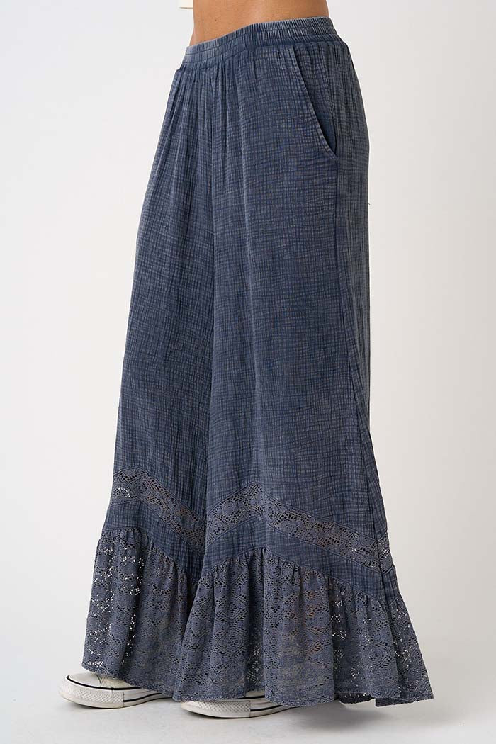 Elastic Waist Wide Leg Pants
