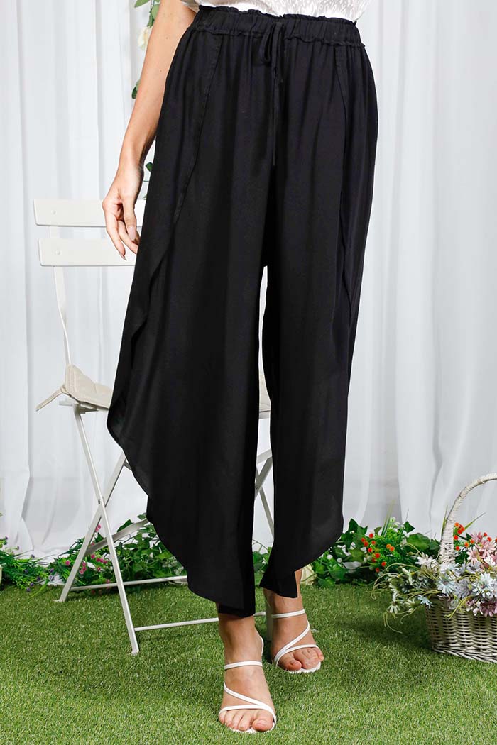 High Waisted Vented Palazzo Pants