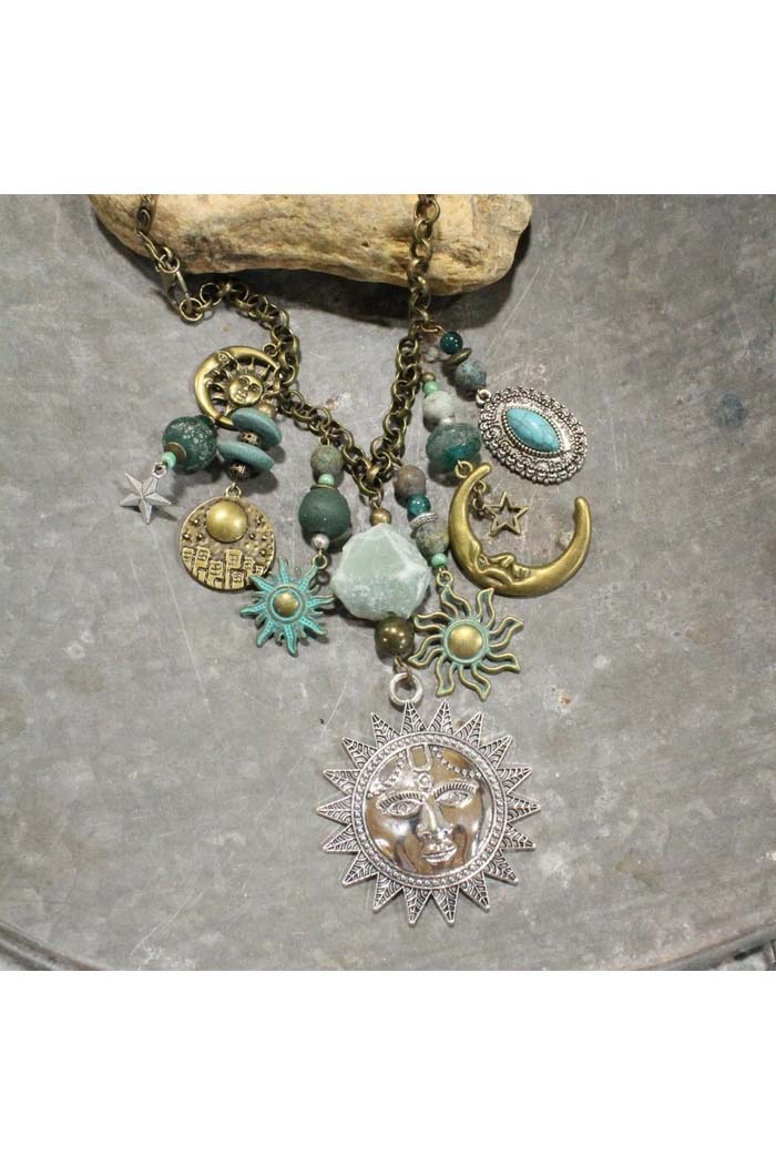 Day & Night Bronze Charmed Necklace