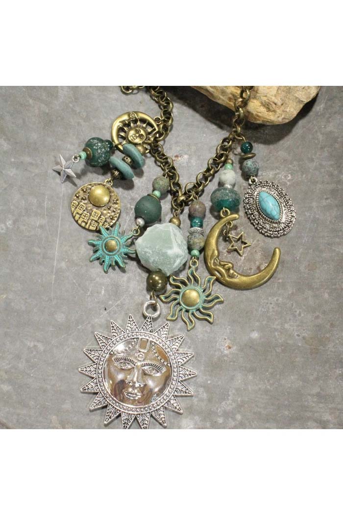 Day & Night Bronze Charmed Necklace