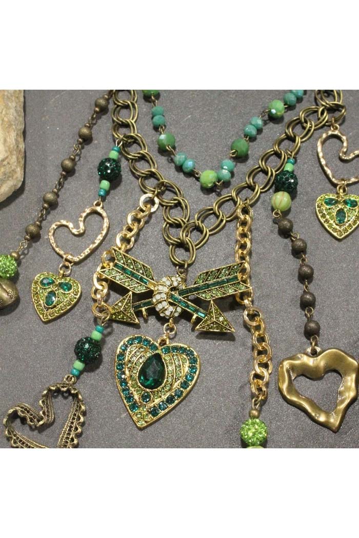 Emerald Arrow Charm Necklace