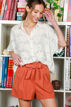 Floral Jacquard Blouse Shirt