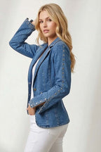 Dome Studded Denim Blazer
