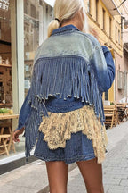 Premium Fringed Denim Jacket