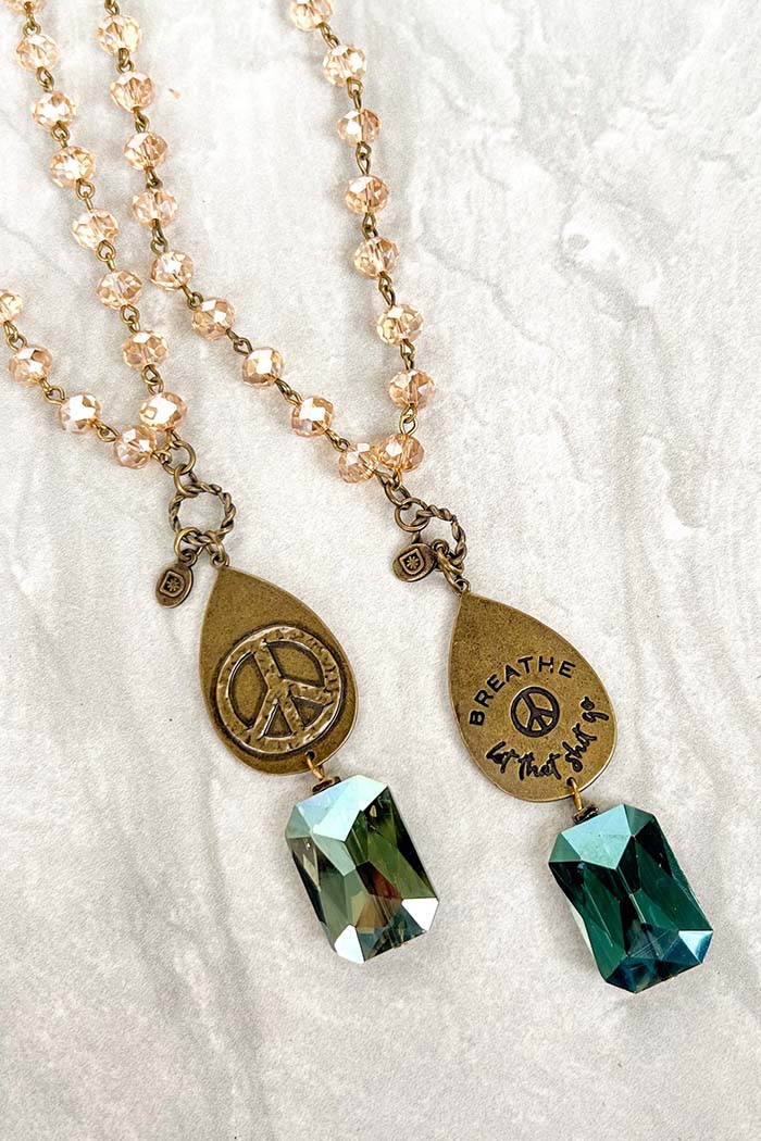 Breathe Bronze Crystal Necklace