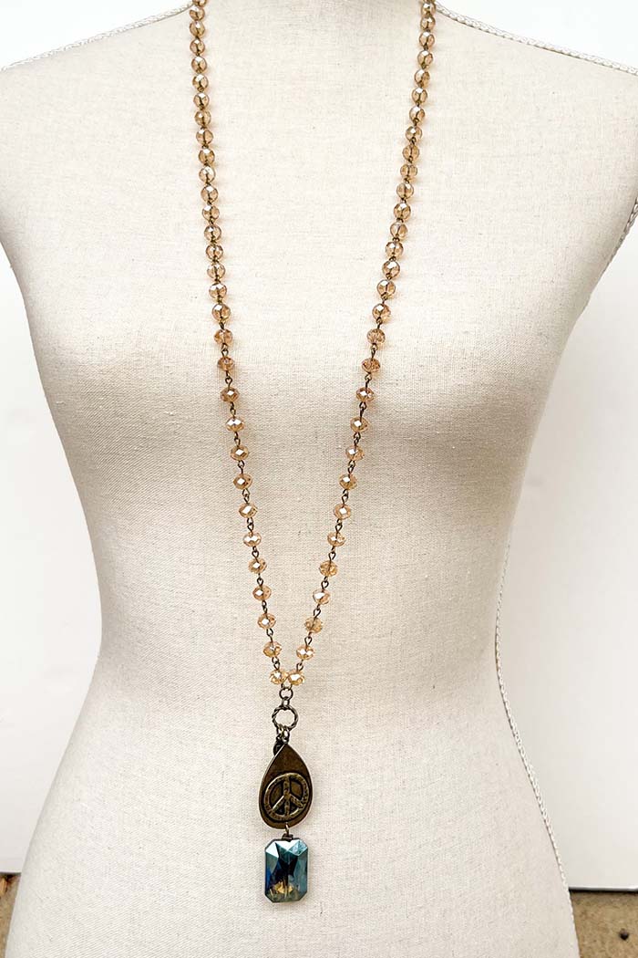Breathe Bronze Crystal Necklace