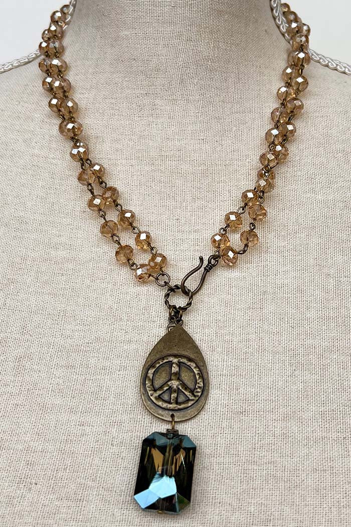 Breathe Bronze Crystal Necklace