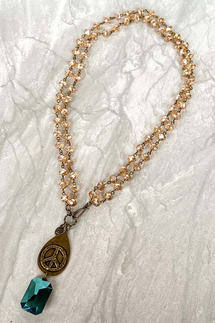 Breathe Bronze Crystal Necklace