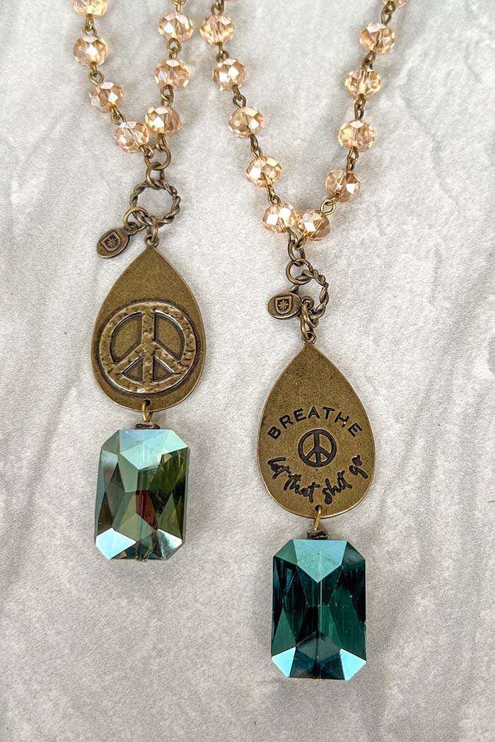 Breathe Bronze Crystal Necklace