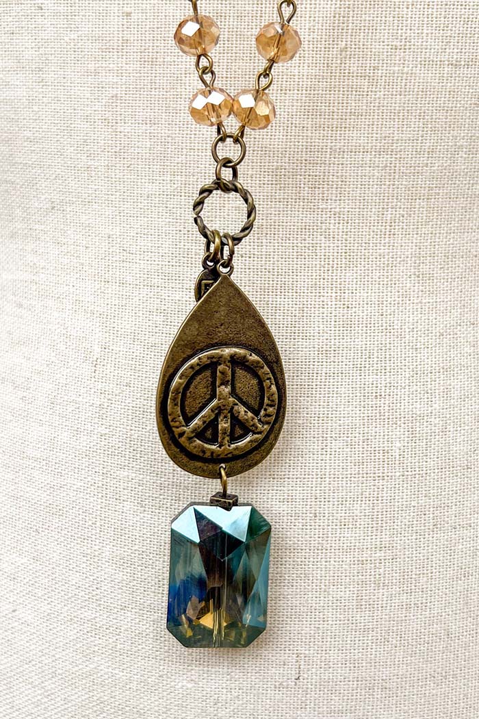 Breathe Bronze Crystal Necklace