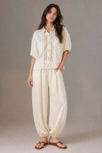 Romantic Lace Crepe Shirt