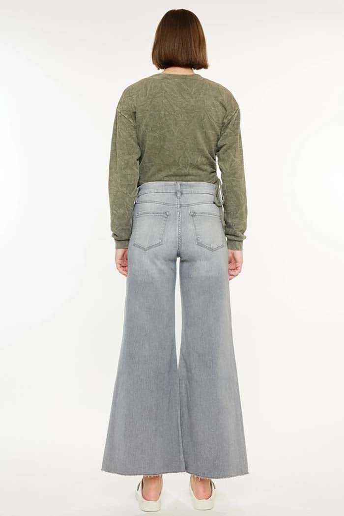 High Rise Palazzo Crop Jeans