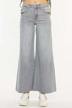 High Rise Palazzo Crop Jeans