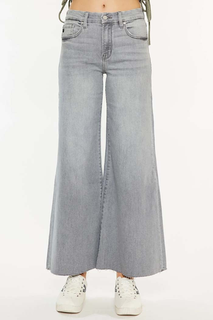 High Rise Palazzo Crop Jeans