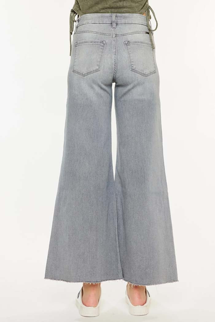 High Rise Palazzo Crop Jeans