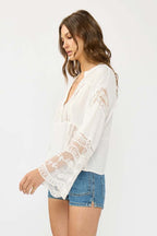 Lace Bell Sleeve Blouse
