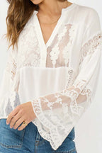 Lace Bell Sleeve Blouse