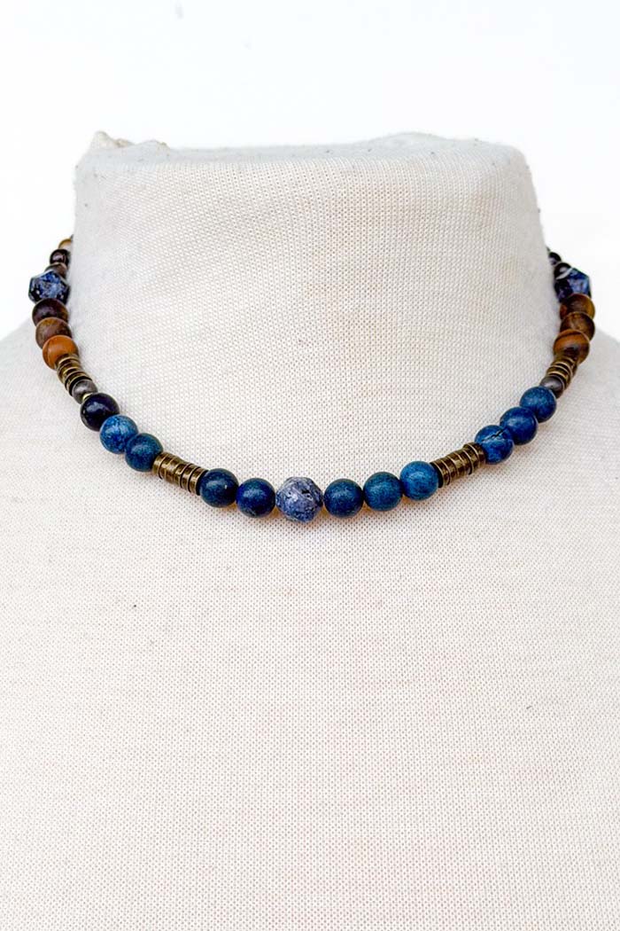 Natural Stone Beaded Choker Necklace