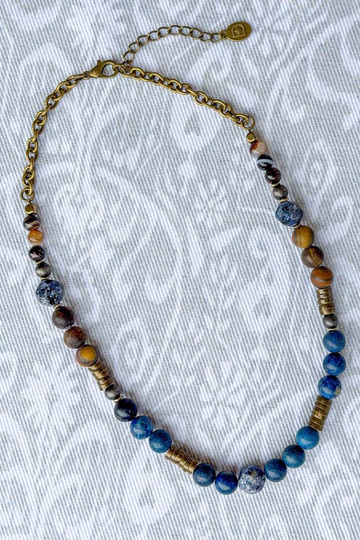 Natural Stone Beaded Choker Necklace