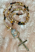 Jasper Stone Cross Necklace