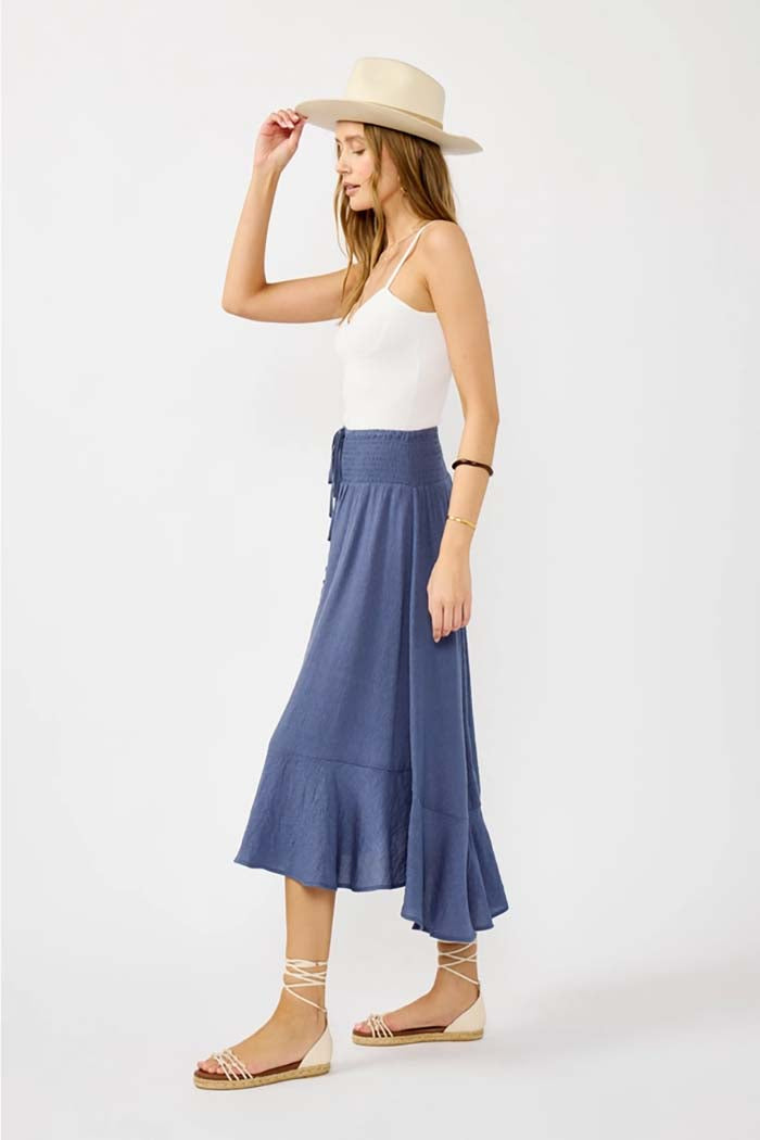 Button-Front Midi Skirt