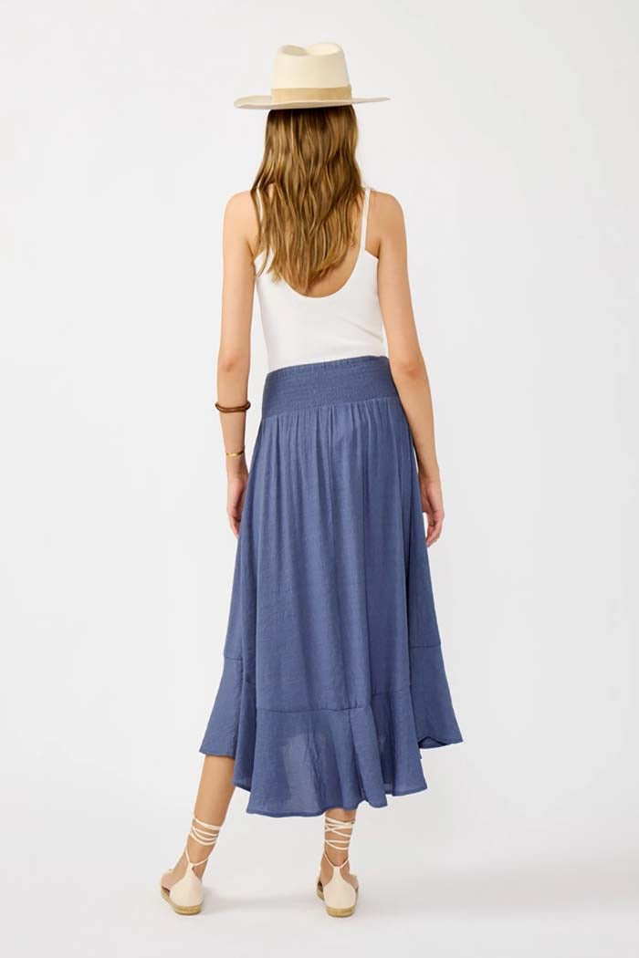 Button-Front Midi Skirt